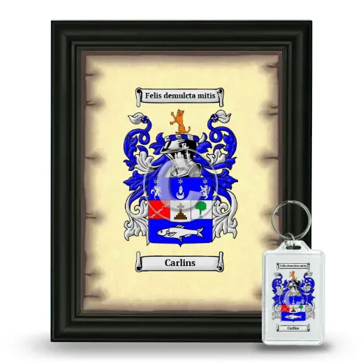 Carlins Framed Coat of Arms and Keychain - Black