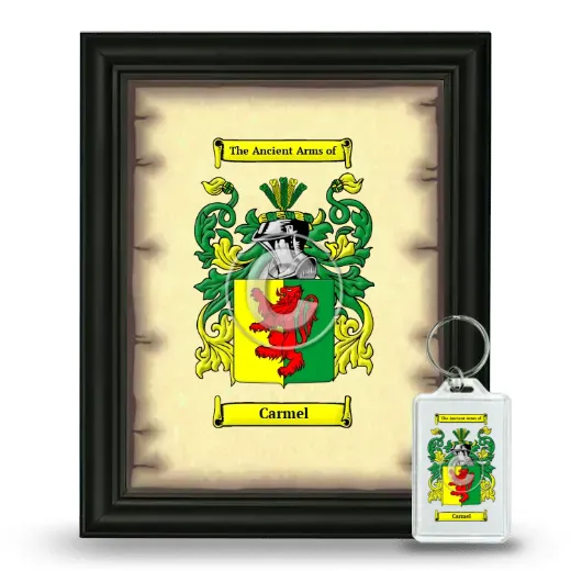 Carmel Framed Coat of Arms and Keychain - Black