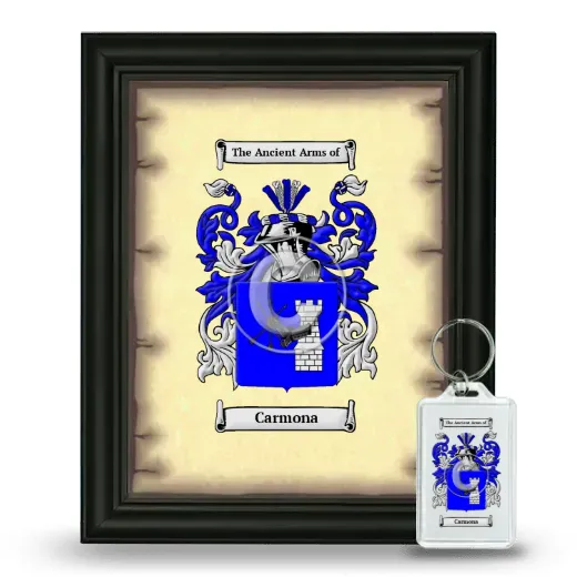 Carmona Framed Coat of Arms and Keychain - Black