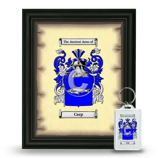 Carp Framed Coat of Arms and Keychain - Black