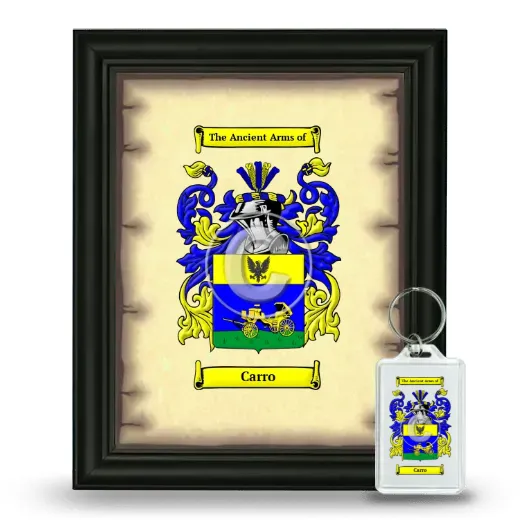 Carro Framed Coat of Arms and Keychain - Black