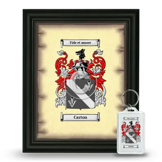 Carton Framed Coat of Arms and Keychain - Black