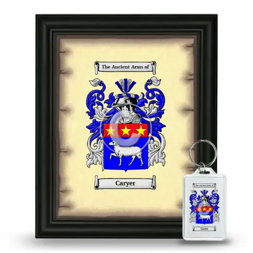Caryer Framed Coat of Arms and Keychain - Black