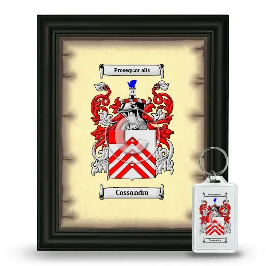Cassandra Framed Coat of Arms and Keychain - Black