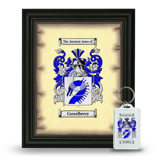 Casselberry Framed Coat of Arms and Keychain - Black