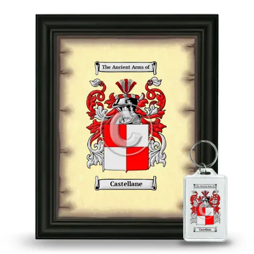 Castellane Framed Coat of Arms and Keychain - Black