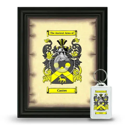 Caster Framed Coat of Arms and Keychain - Black