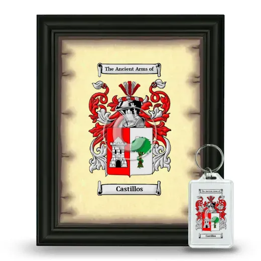 Castillos Framed Coat of Arms and Keychain - Black
