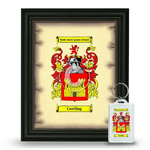 Castling Framed Coat of Arms and Keychain - Black