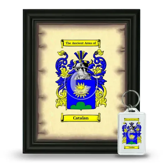 Catalan Framed Coat of Arms and Keychain - Black