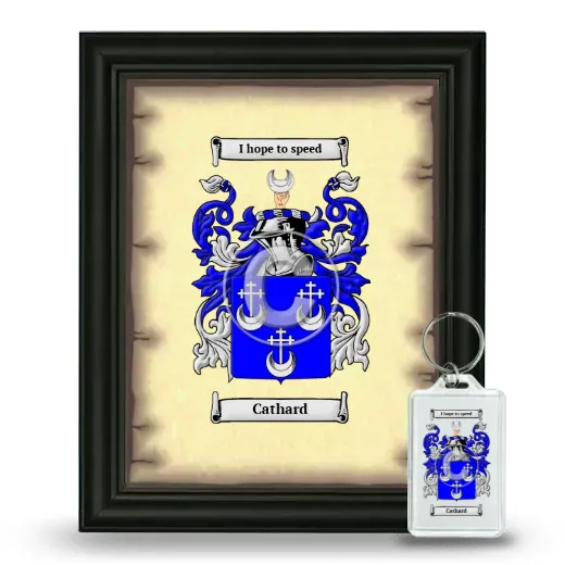 Cathard Framed Coat of Arms and Keychain - Black