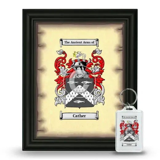 Cather Framed Coat of Arms and Keychain - Black