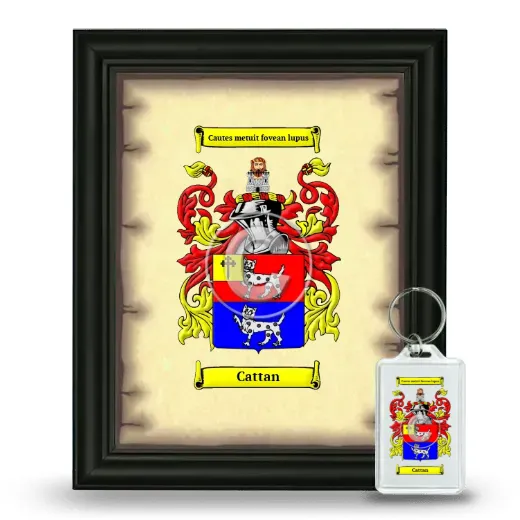 Cattan Framed Coat of Arms and Keychain - Black
