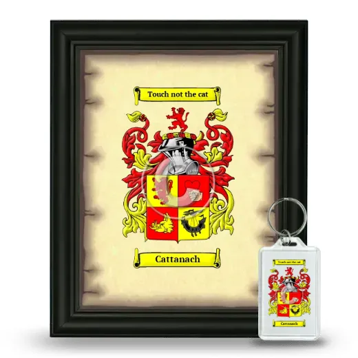 Cattanach Framed Coat of Arms and Keychain - Black