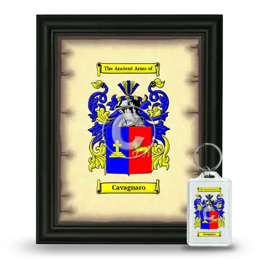 Cavagnaro Framed Coat of Arms and Keychain - Black