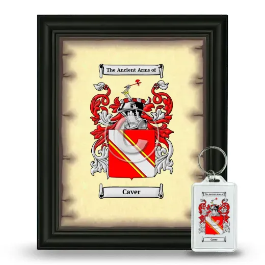 Caver Framed Coat of Arms and Keychain - Black