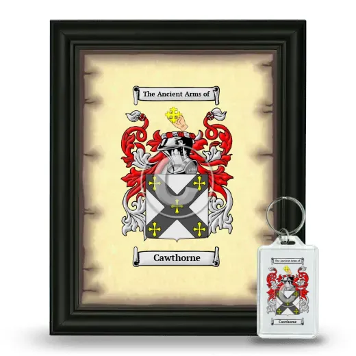 Cawthorne Framed Coat of Arms and Keychain - Black