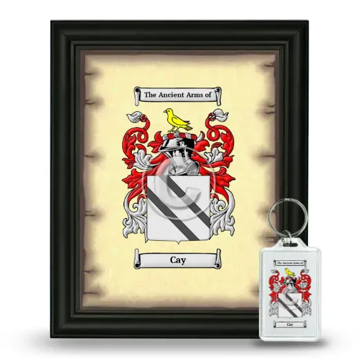 Cay Framed Coat of Arms and Keychain - Black