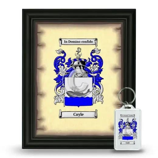 Cayle Framed Coat of Arms and Keychain - Black