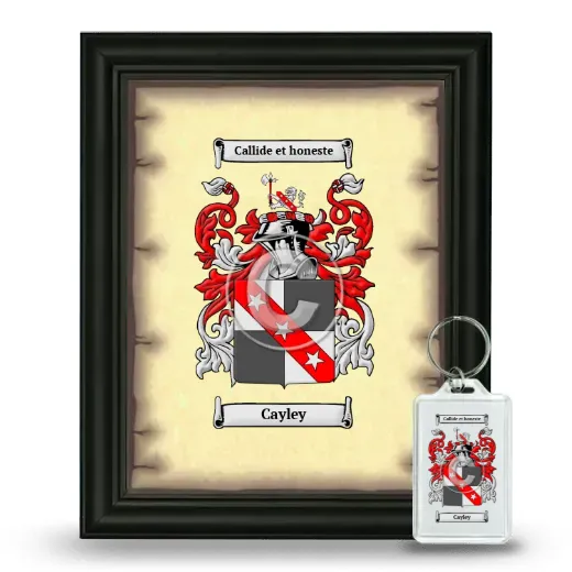 Cayley Framed Coat of Arms and Keychain - Black