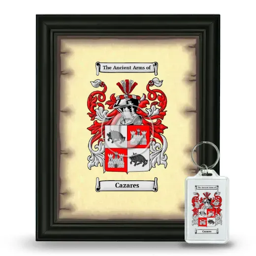Cazares Framed Coat of Arms and Keychain - Black