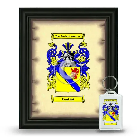 Centini Framed Coat of Arms and Keychain - Black