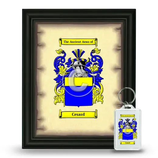 Cesard Framed Coat of Arms and Keychain - Black