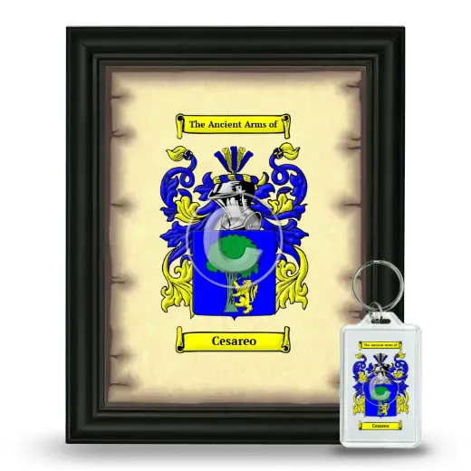 Cesareo Framed Coat of Arms and Keychain - Black
