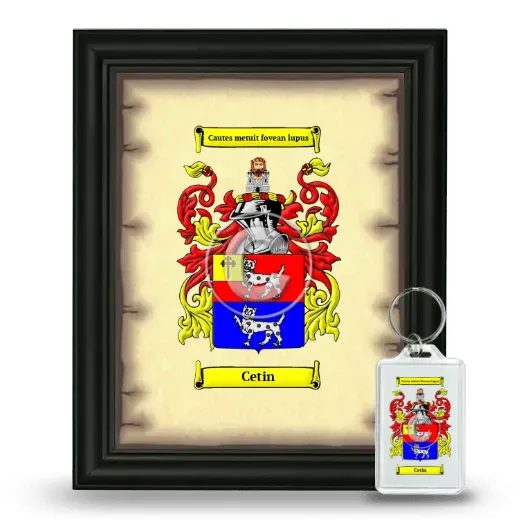 Cetin Framed Coat of Arms and Keychain - Black
