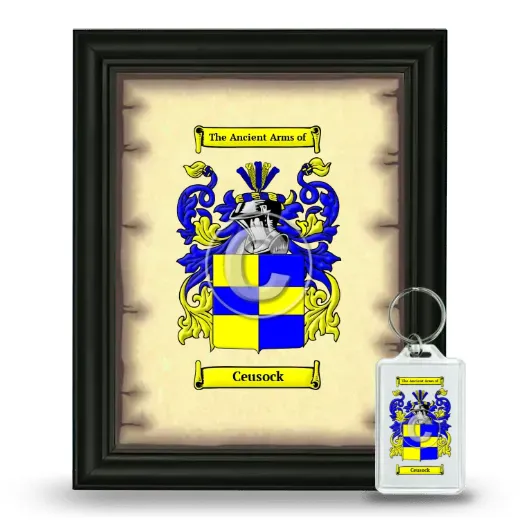 Ceusock Framed Coat of Arms and Keychain - Black