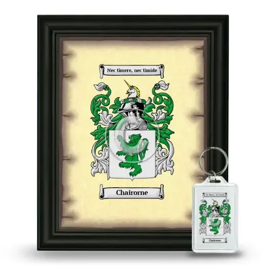 Chairorne Framed Coat of Arms and Keychain - Black