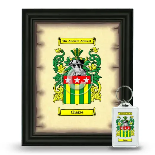 Chaize Framed Coat of Arms and Keychain - Black