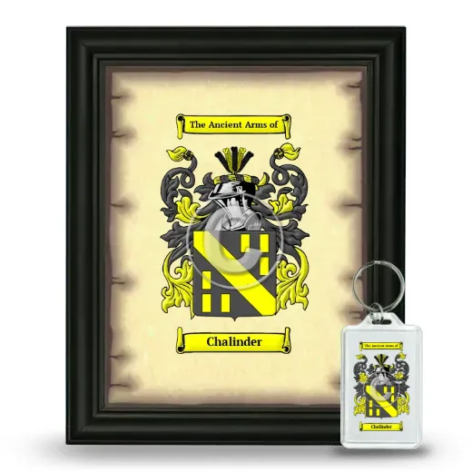 Chalinder Framed Coat of Arms and Keychain - Black