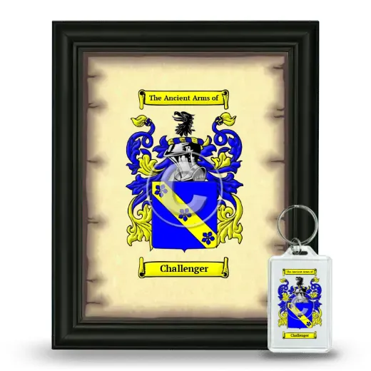 Challenger Framed Coat of Arms and Keychain - Black