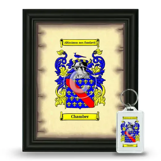 Chamber Framed Coat of Arms and Keychain - Black