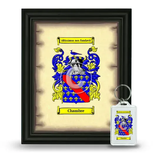 Chambre Framed Coat of Arms and Keychain - Black