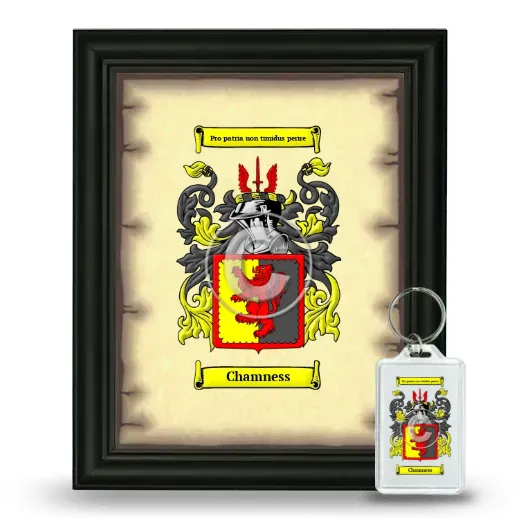 Chamness Framed Coat of Arms and Keychain - Black