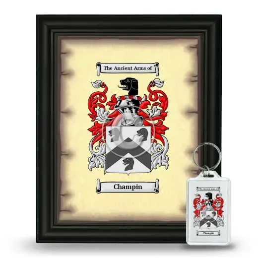 Champin Framed Coat of Arms and Keychain - Black