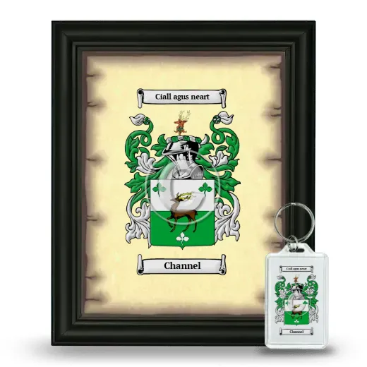Channel Framed Coat of Arms and Keychain - Black