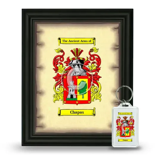 Chapas Framed Coat of Arms and Keychain - Black