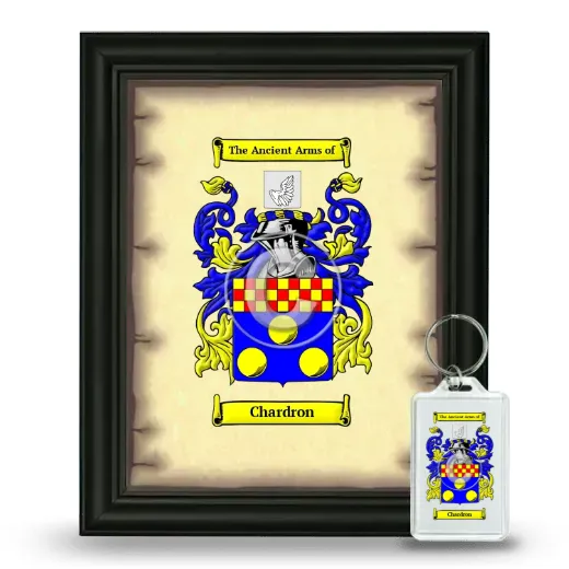 Chardron Framed Coat of Arms and Keychain - Black