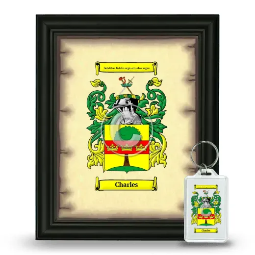 Charles Framed Coat of Arms and Keychain - Black