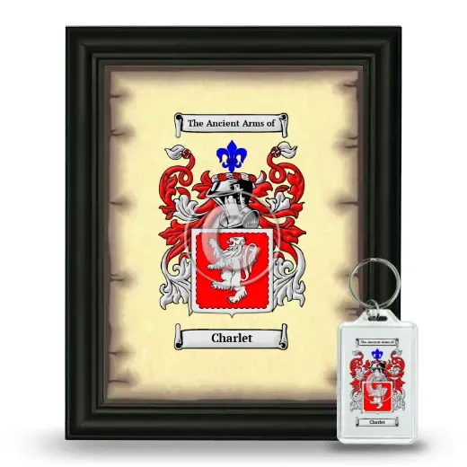 Charlet Framed Coat of Arms and Keychain - Black