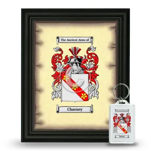 Charney Framed Coat of Arms and Keychain - Black