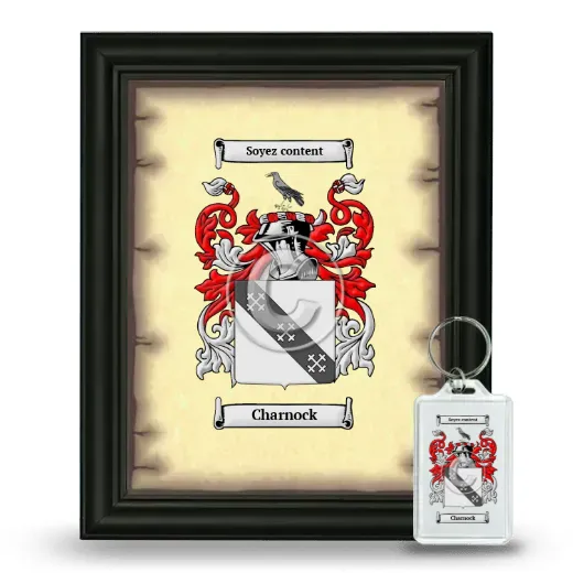 Charnock Framed Coat of Arms and Keychain - Black