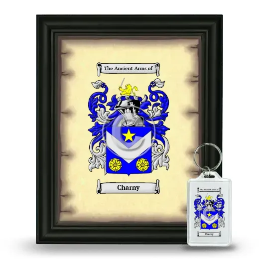 Charny Framed Coat of Arms and Keychain - Black