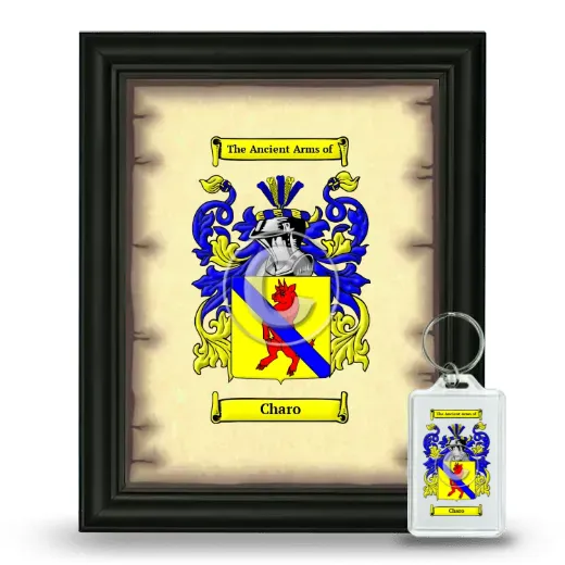 Charo Framed Coat of Arms and Keychain - Black