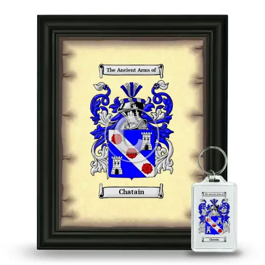 Chatain Framed Coat of Arms and Keychain - Black