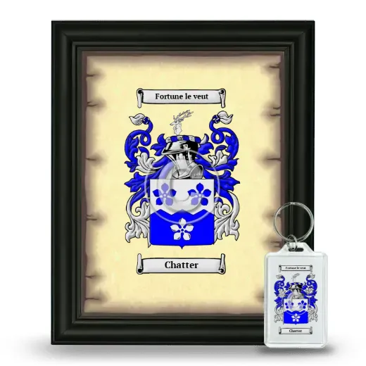 Chatter Framed Coat of Arms and Keychain - Black