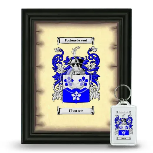 Chattor Framed Coat of Arms and Keychain - Black